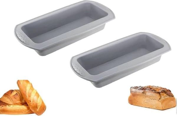 2 stk. silikone bageform til brød, non-stick form til brød, silikone kageforme til bagning