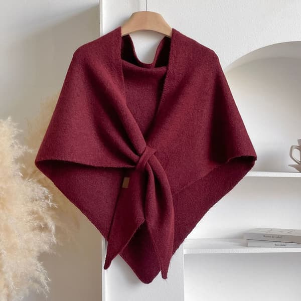 Damhalsduk Pashmina & Triangulär Sjal – Varm Lång Sjal för Fest & Vinterbruk Maroon