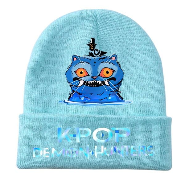 KPOP Demon Hunter Tyk Varm Ørevarmende Hat Herre Vinter Ride Strikket Hat grey