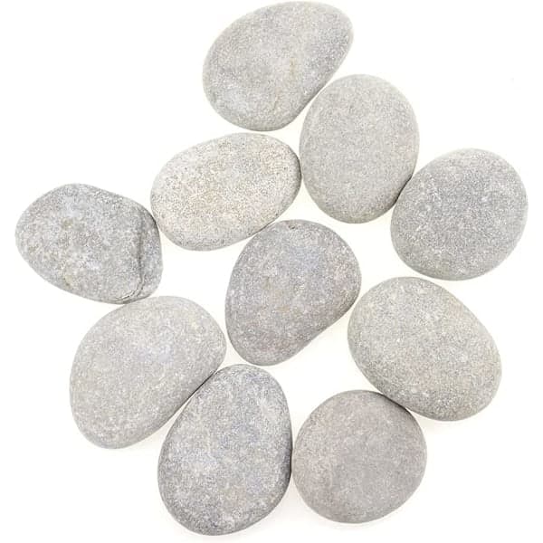 Strandsten til maling 10 glatte store sten (30-50 mm)