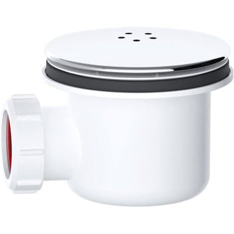 90 mm bruseafløbsdæksel – Kromdæksel med hvid kop – Hurtigt flow for optimal dræning – Nem installation