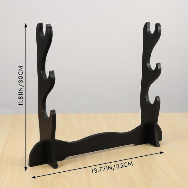 3-lags Samurai Sværd Katana Holder Stativ Beslag Rack Display Sort