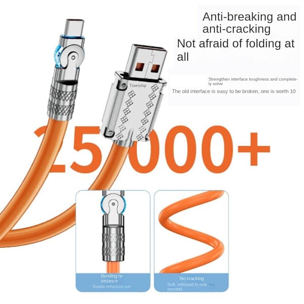 Type C ladekabel Mobiltelefon ladekabel Blue 2 m-2 m