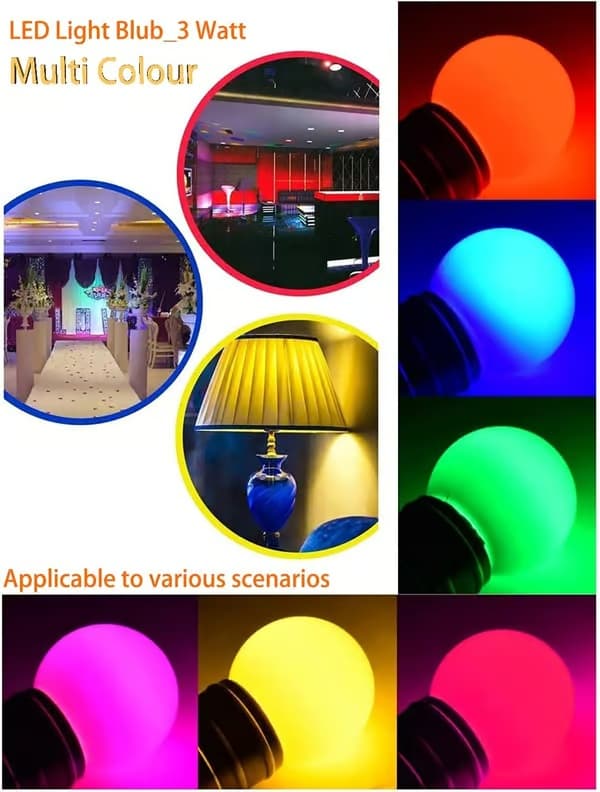 Farvede LED-pærer E27 3W=30W Dekorativt og designlys 240 Lumen