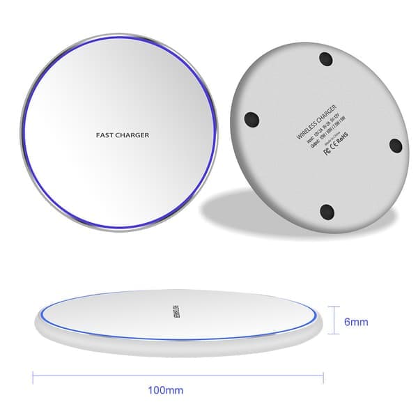 Trådløs oplader kompatibel med MagSafe til iPhone Samsung.. Sølv