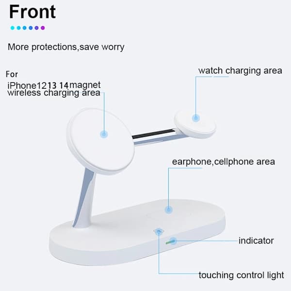 3-i-1 Magsafe trådløs lader white