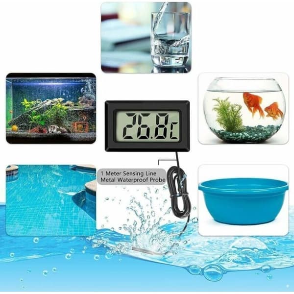 (2X svart 2X hvit, 46x28x15mm) Mini digitalt LCD-termometer med temperaturprobesensor-tester