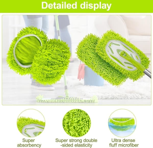 Stykker Mikrofiber Moppeklude til Swiffer Sweeper Moppe Refill Dampmoppe, Vådservietter Betræk Genanvendelige Vaskbare Moppepuder til Flisegulve 4 4