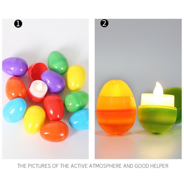 12 Pcs DIY Plastic Easter Eggs for Holiday Decoration