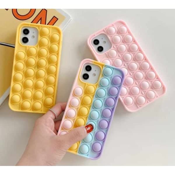 iPhone 12 / iPhone 12 Pro Skal - Pop it Fidget Bubblor rosa/gul/blå/lila