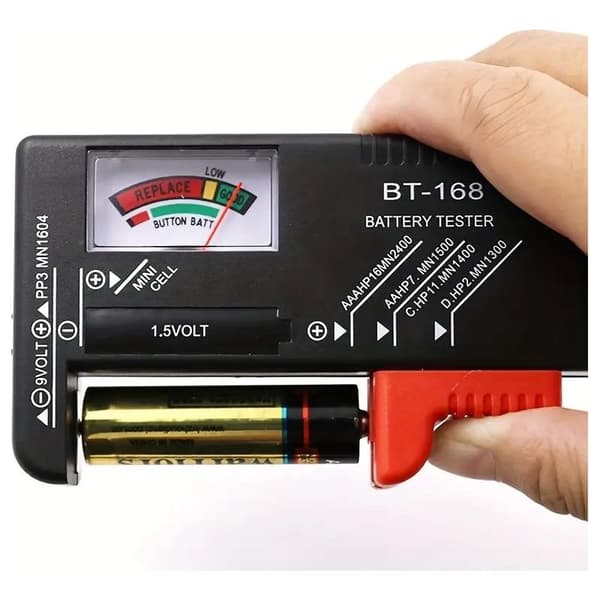 AA/AAA/C/D/9V/1.5V batterier, universel knapcelle, farvekodet, indikator, spændingstester, checker