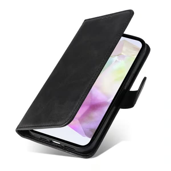 SKALO Samsung A56 5G PU-læder pung-etui - Flere farver Sort_max Sort