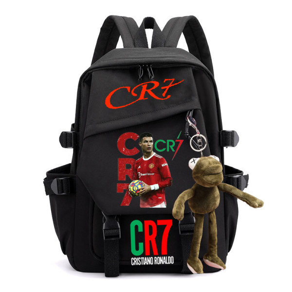 CR7 ryggsäck i canvas student skolväska för män och kvinnor axelväska 6