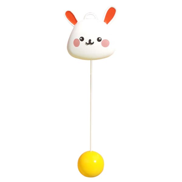 Table Tennis Trainer Indoor Hanging Elastic Rod Automatic Rewind for Kids Self-Training Rabbit Style