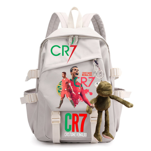 CR7 ryggsäck i canvas student skolväska för män och kvinnor axelväska 17