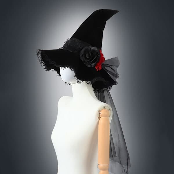 Halloween-hatt for kvinner Heksehatt Heksehatter for kvinner Svart