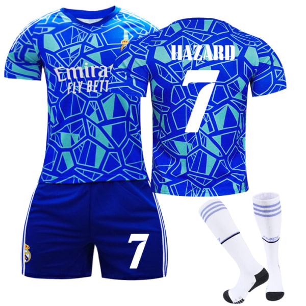 2023 Real Madrid Goalkeeper Edition Fotbollströja Training Kit HAZARD 7 Kids 16(90-100CM)