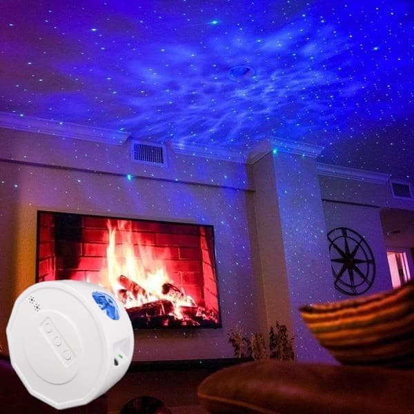 Stjärnprojektor med rymdlampa och Bluetooth-högtalare