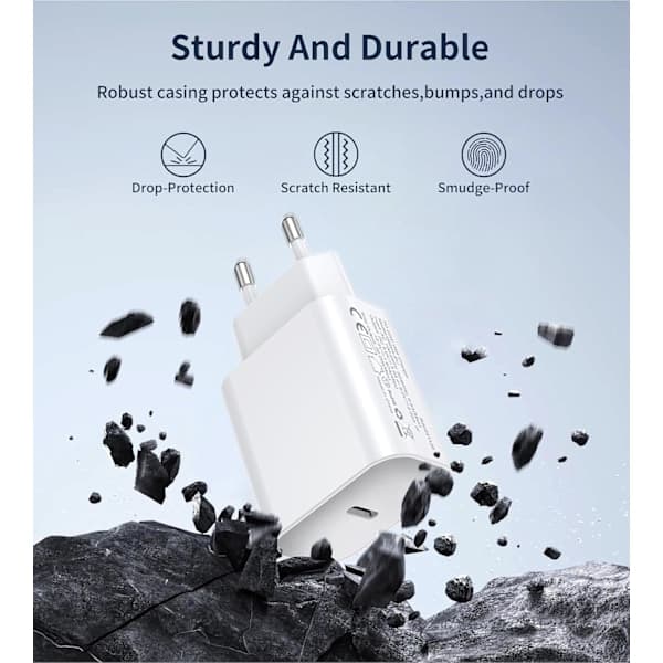 3-pakning A-pple 20W USB C Strømadapter Spesielt Designet for iPhone USB C-kontakt med iPhone 16/15/14/13/12 Plus Pro Max Mini