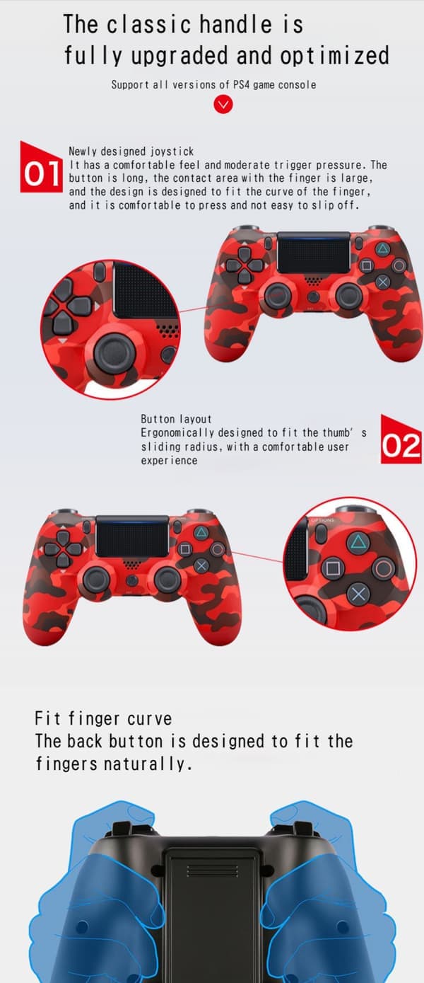 PS4 controller med let berøringsskærm og seks-akset vibration PS4 har IN