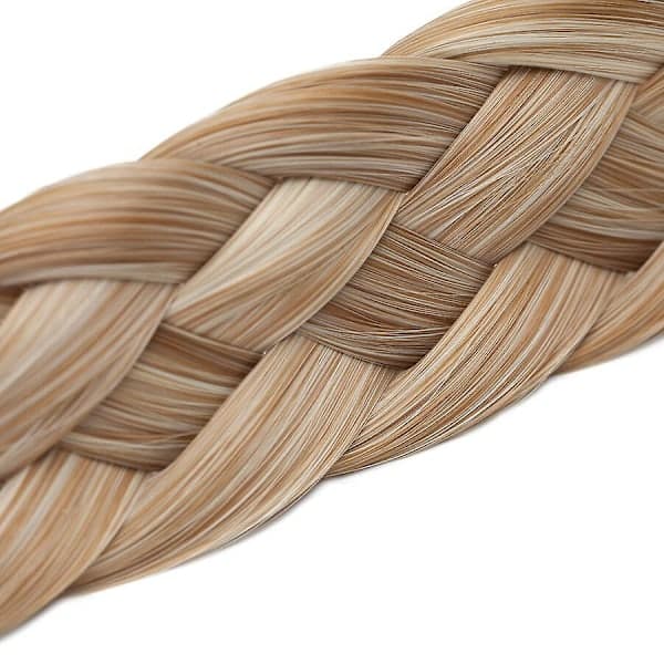 Tjock flätad elastisk hårband håraccessoar för kvinnor brown&bleachblonde