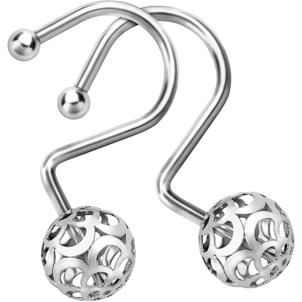 Silver metall duschdraperi krokar Ringar, metall dusch krokar - hög kvalitet