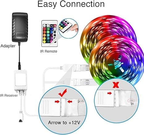 LED-stripe 30 m (2 x 15 m), 5050 RGB LED-stripe, Bluetooth,