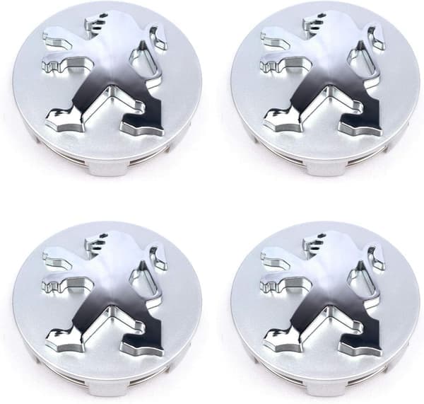 4-pack - Peugeot centrumkåpor / navkapslar 60mm - Silver