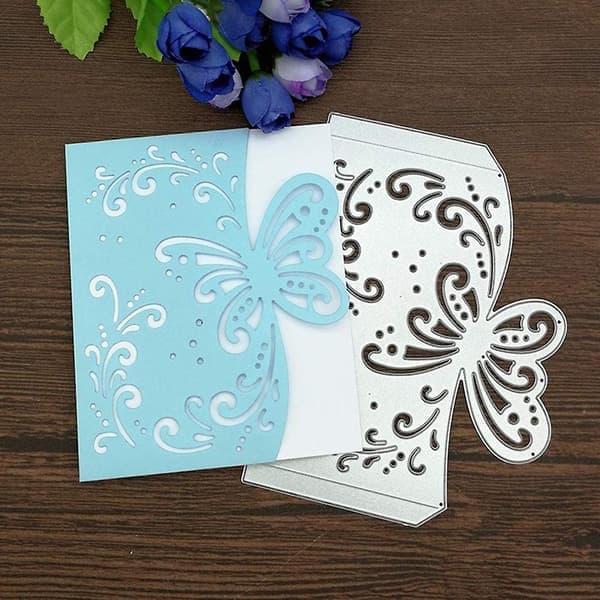Fjärilskuvert Metallstans Utsökt Scrapbooking Präglingsstencil