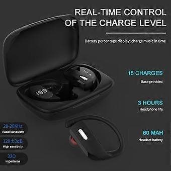 Bluetooth Headset TWS 5.0 Trådløse Hovedtelefoner Ørepropper Øretelefoner Stereo Ørekrog