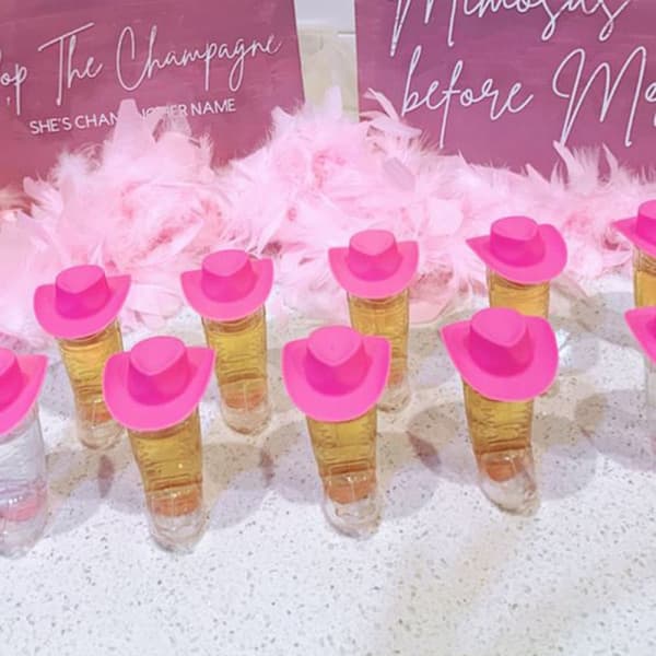 20 st Mini Cowboyhattar Möhippa Pink x 20 pcs