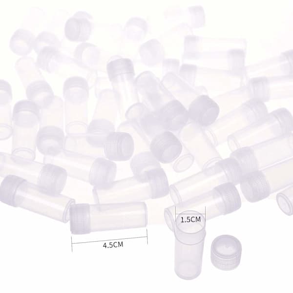 25 stk. 5 ml og 7 ml plastikflasker