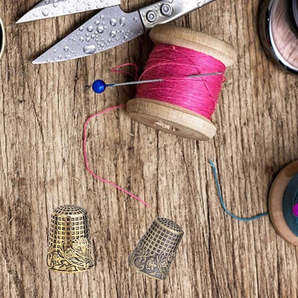 Retro syfingerborg broderi fingerskydd Silver