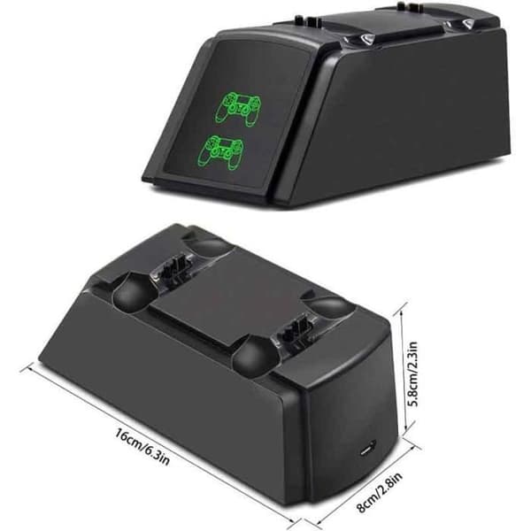Trådløs controller-oplader - PS4 - Hurtigopladning - LED-display - Skridsikker