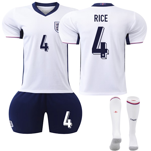 2024 Nya säsongen England Hemmafotbollströjor #4 Rice Träningsdräkt M