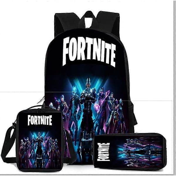Fortnite Rygsæk Stor Kapacitet Tre-delt Perifer Rygsæk Elev Skoletaske