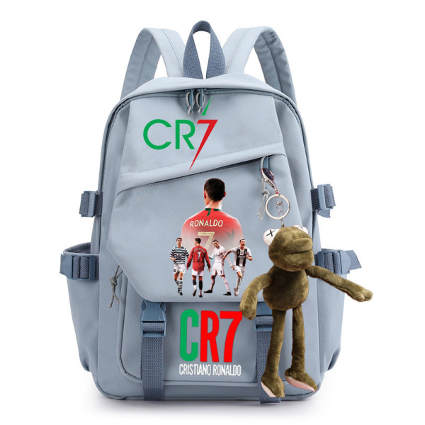 CR7 ryggsäck i canvas student skolväska för män och kvinnor axelväska 23