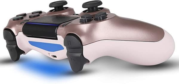 Games World PS4 Doubleshock 4 V2 trådløs spillkontroller, rosa, rosegull, for PS4 / PS5 / Android / iOS