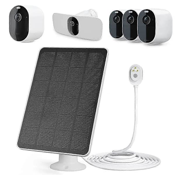 Solpanel för Arlo Pro 4/Ultra 2/Pro 3/Ultra/Pro 5S Säkerhetskamera Laddningspanel - Svart Flerfärgad Vit