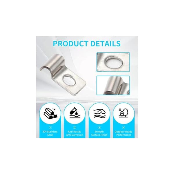 60 stive gjerdefester: M5 stive gjerdeklemmer, for hjem, hage, feste for 5 mm diameter rør, stive gjerdeklemmer