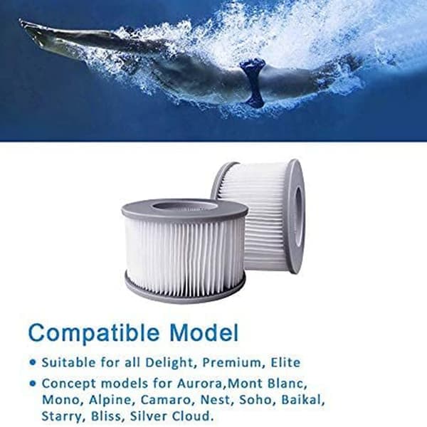 8 stk. Mspa Pool Spabad Filterpatroner, Swimmingpool Filter Erstatningspatron 2PCS