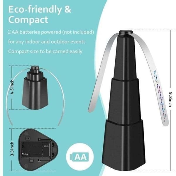 AIMOONSA Bordventilator mod fluer – Sammenklappelig, Lydløs, Kemikaliefri, 2 x AA-batterier (Sort)