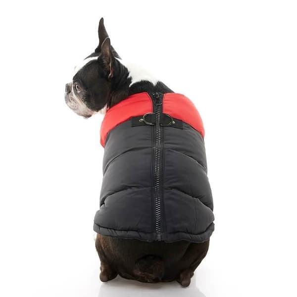 Hundejakke / Hundedækken med sele - Sort & Rød Medium