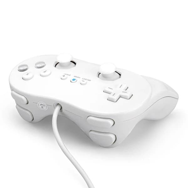 (2-pack) Wii Classic Pro trådbunden handkontroll, vit spelkontroll