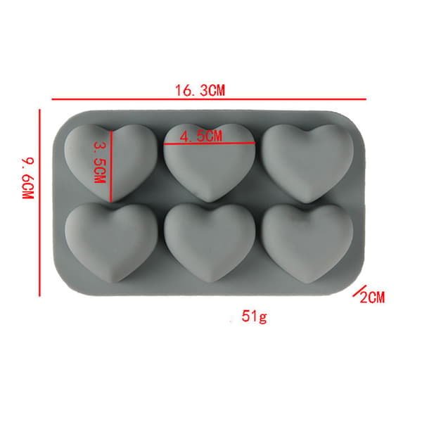1 stk kakeform hjerte bakeform silikon liten hjerteform muffins bakebrett isbitform såpe bakeform 1