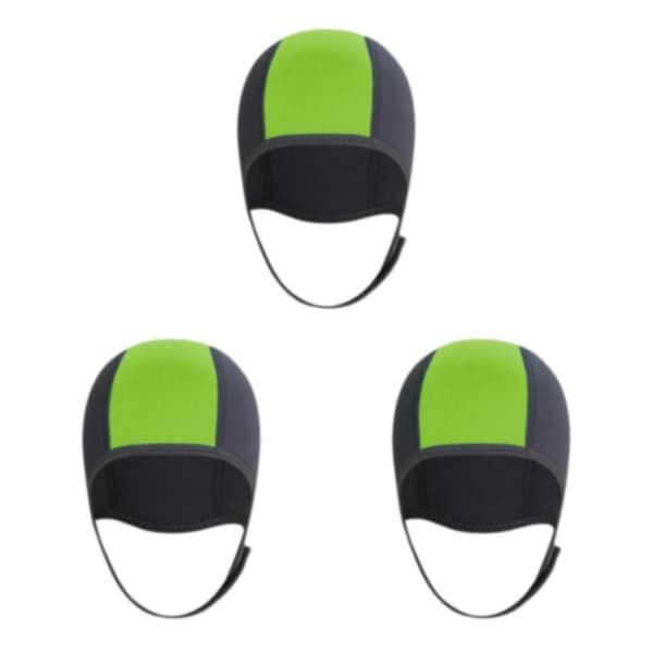 1/2/3/5 Neopren dykkerhætte beskyttende øre til rafting green 3mm 3Set