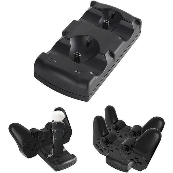 Playstation 3 Controller Opladestation 2 I 1 Med LED Indikator Kompatibel Til Playstation Ps3/Move Controller A224