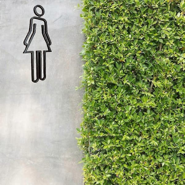 WC-kyltti seinätarra kylpyhuonekyltti lasten WC itseliimautuva musta