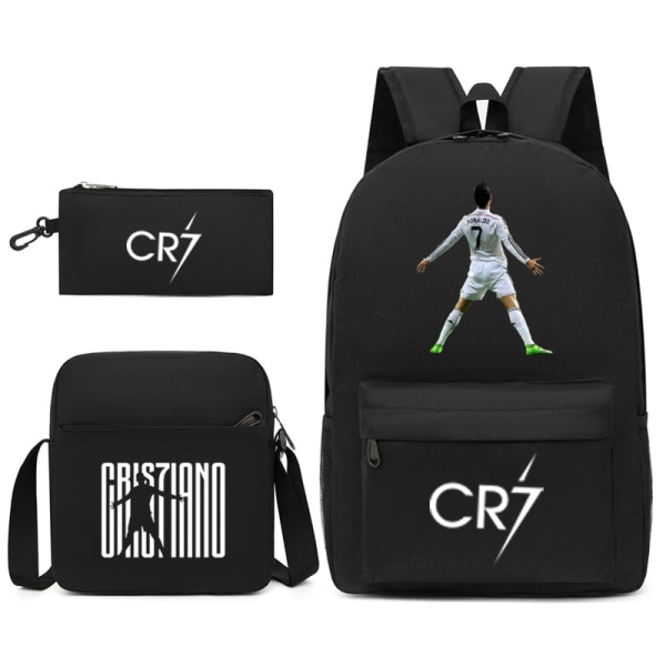 CR7 printed axelryggsäck Student i tre delar Black 1