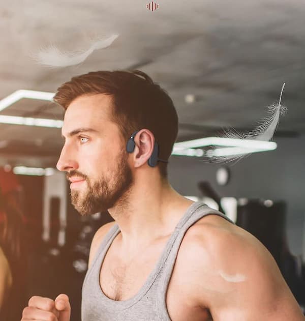 Trådløse knogleledningshovedtelefoner Bluetooth Open Ear Sports Headset-Sort